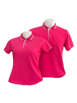 เสื้อโปโลสีชมพูเข้ม ไซส์ผู้ชาย ไซส์ผู้หญิง ราคาส่ง 3ตัวขึ้นไป