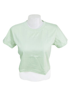 เสื้อยืดทรงครอป สีเขียวอ่อน สีเขียวนวล