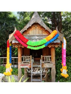 พวงมาลัยเจ็ดสีเจ็ดศอก - พวงมาลัยผ้า - พวงมาลัยสองชาย - พวงมาลัยดอกดาวเรือง ประดิษฐ์ - พวงมาลัยถวายศาลพระภูมิ - Fabric garland