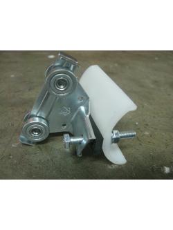 ลูกล้อเหล็กชุบซิ้งจับสายไฟแบนพลาสติกสีขาว / Cable trolley IGA 2401-5