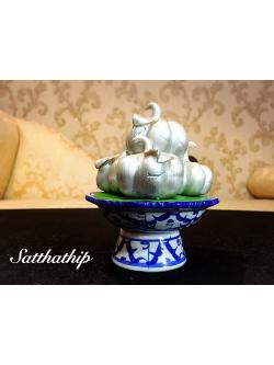 พานฟักเงิน ประดิษฐ์จากดิน - ฟักเงิน, ฟักทอง - ผลไม้มงคล