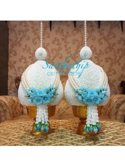 พานพุ่ม - พานพุ่มสักการะ - พานพุ่มดอกรัก - พานพุ่มดอกรักประดิษฐ์ (พลาสติก) - พานพุ่มสีขาว - Panpum