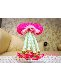 พวงมาลัยผ้า - พวงมาลัยดอกมัม ประดิษฐ์ - พวงมาลัยถวายศาลพระภูมิ - Fabric Garland