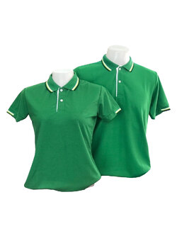 เสื้อโปโลสีเขียวเข้ม แขนจั๊มครึ่ง ราคาส่ง 3 ตัวขึ้นไป