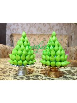 พานพุ่มดอกบัวประดิษฐ์ [3.5 นิ้ว 850 บาท/คู่]