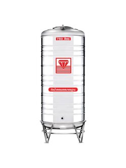 แทงค์น้ำสเตนเลส ตราเพชร พื้นนูนทรงสูง ปริมาตร 750 ลิตร รุ่น DMCX-750 **แถมลูกลอยฟรี**