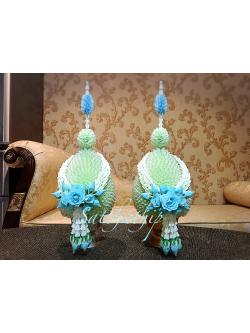 พานพุ่ม - พานพุ่มสักการะ - พานพุ่มดอกรัก - พานพุ่มดอกรักประดิษฐ์ (พลาสติก) - พานพุ่มสีขาว - Panpum