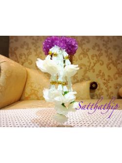 พวงมาลัยผ้า - พวงมาลัยดอกมัม ประดิษฐ์ - พวงมาลัยถวายศาลพระภูมิ - Fabric Garland