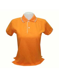 เสื้อโปโลหญิงสีส้ม ปกสีส้ม