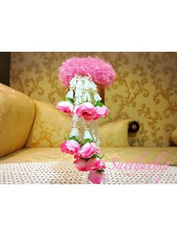 พวงมาลัยผ้า - พวงมาลัยดอกมัม ประดิษฐ์ - พวงมาลัยถวายศาลพระภูมิ - Fabric Garland