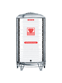 แทงค์น้ำสเตนเลส ตราเพชร พื้นนูนทรงมาตรฐาน ปริมาตร 5000 ลิตร รุ่น DMCB-5000 **แถมลูกลอยฟรี**