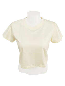 เสื้อยืดทรงครอป สีครีม