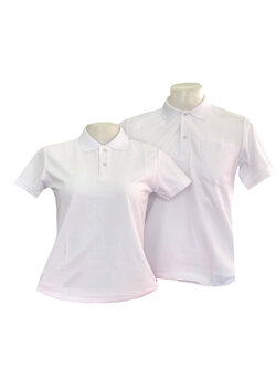 เสื้อโปโลสีขาวล้วน ไซส์ผู้หญิง ไซส์ผู้ชาย ราคาส่ง 3 ตัวขึ้นไป