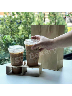 (EA-C0-000) ถาดลูกฟูกใส่แก้ว 2 ช่อง GOOD BOX PACK ถาดใส่แก้วกาแฟ