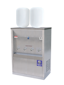 ตู้ทำน้ำเย็นสแตนเลส แบบเติมน้ำ แผงร้อน รุ่น MC-4PW-1 (ไม่รวมถังน้ำ)