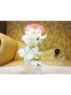 พวงมาลัยผ้า - พวงมาลัยดอกมัม ประดิษฐ์ - พวงมาลัยถวายศาลพระภูมิ - Fabric Garland