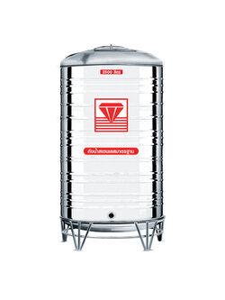 แทงค์น้ำสเตนเลส ตราเพชร พื้นนูนทรงมาตรฐาน ปริมาตร 2500 ลิตร รุ่น DMCB-2500 **แถมลูกลอยฟรี**