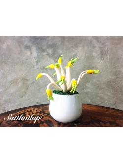 ต้นถั่วงอก ประดิษฐ์จากดิน/ ผลไม้มงคล ประดิษฐ์จากดิน