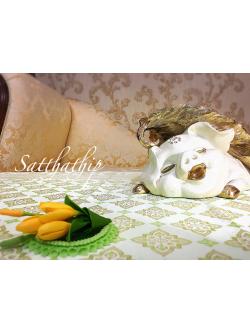 ชุดดอกจำปี/ดอกจำปา พร้อมถาดใบตองประดิษฐ์จากดิน - White Champaka/Organge Champaka