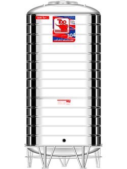 แทงค์น้ำสเตนเลส ตราท๊อปช้าง พื้นนูนทรงสูง ปริมาตร 1600 ลิตร รุ่น TRH 1600 **แถมลูกลอยฟรี**