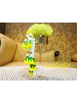 พวงมาลัยผ้า - พวงมาลัยดอกมัม ประดิษฐ์ - พวงมาลัยถวายศาลพระภูมิ - Fabric Garland