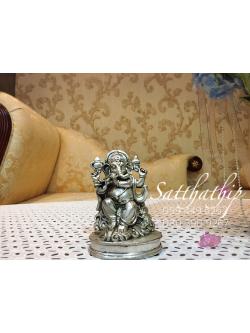 พระพิฆเนศปางคเณศคีตา หรือ ปางทรงดนตรี (ทองเหลือง ชุบเงิน) - Ganesha: Lord of Success