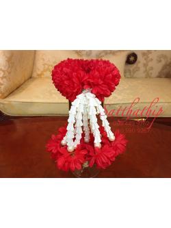 พวงมาลัยผ้า - พวงมาลัยดอกมัม ประดิษฐ์ - พวงมาลัยถวายศาลพระภูมิ - Fabric garland