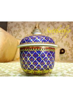 โกศอัฐิ เบญจรงค์ - โถ เบญจรงค์ - โถบรรจุอัฐิ