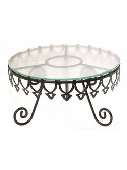 ที่วางขนมเค้กทรงกลมลายมงกุฎ+แผ่นแก้ว (FF 500-18) ขนาด 30x30x18 cm. ราคาพิเศษ+ ส่งฟรี (12-3447)