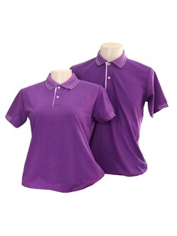เสื้อโปโลสีม่วงอ่อน แขนจั๊มครึ่ง ราคาส่ง 3 ตัวขึ้นไป