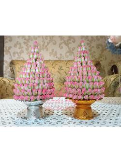 พานพุ่มดอกกุหลาบ ประดิษฐ์จากดิน [4 นิ้ว 1,590 บาท/คู่]