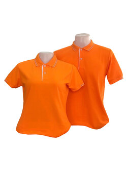 เสื้อโปโลสีส้ม แขนจั๊มครึ่ง เสื้ิอยืดคอปกสีส้ม ราคาส่ง 3 ตัวขึ้นไป