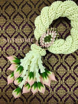 พวงมาลัยดอกรัก - พวงมาลัยดอกรักเกลียว - พวงมาลัยดอกรักเกลียวประดิษฐ์