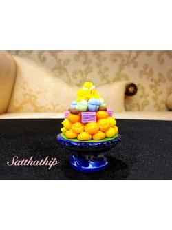 พานโมเดลขนมไทย ประดิษฐ์จากดิน - พานขนมมงคล ประดิษฐ์จากดิน - พานขนมไทย ดินปั้น