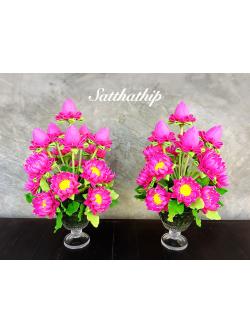 พานพุ่มดอกบัวประดิษฐ์ [9 นิ้ว - 5,000 บาท/คู่]