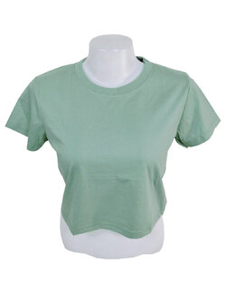 เสื้อยืดทรงครอป สีเขียวเบบี้กรีน เสื้อคุณภาพพรีเมี่ยม