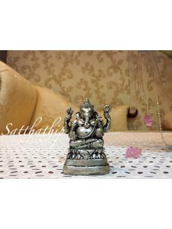 พระพิฆเนศปาง พระรีนาโมจัน คณปติ (ทองเหลือง ชุบเงิน) - Ganesha: Lord of Success