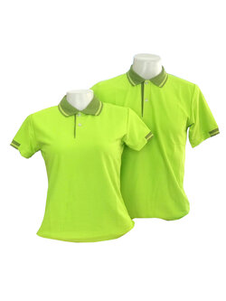 เสื้อโปโลสีเขียวนีออน แขนจั๊มครึ่ง ราคาส่ง 3 ตัวขึ้นไป