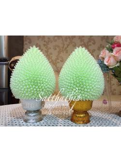 พานพุ่ม - พานพุ่มสักการะ - พานพุ่มดอกรัก - พานพุ่มดอกรักประดิษฐ์ (พลาสติก) - พานพุ่มสีเขียว - Panpum