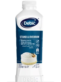 (1 แถม 1) Debic Cream Stand & Overrun 35% UHT 1Ltr. เดบิค สแตนด์ แอนด์ โอเวอร์รัน 35% ยูเอชที (ครีมแท้ชนิดวิปปิ้งครีม) 1 ลิตร (02-8254)
