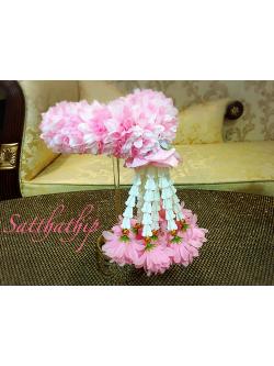 พวงมาลัยผ้า - พวงมาลัยดอกมัม ประดิษฐ์ - พวงมาลัยถวายศาลพระภูมิ - Fabric Garland