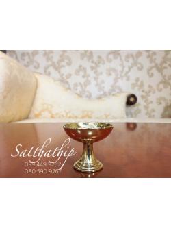 พานทองเหลือง ขนาด เส้นผ่าศูนย์กลาง 2 นิ้ว - พานทองเหลือง - พานปากจีบ ทองเหลือง