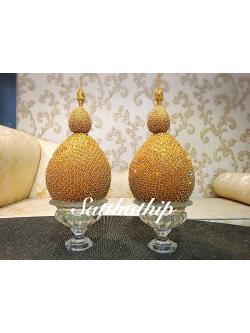 พานพุ่ม - พานพุ่ม ประดับเกล็ดผ้า - พานพุ่มเงินทอง - พานพุ่มผ้าตาด ประดับคริสตัล - Phan bush