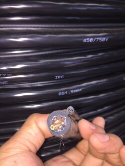 Crane Wire 8 core 1.5 sqmm. /สายไฟรอกเครนไฟฟ้า/สายสวิทช์รอกเครนไฟฟ้า/สายไฟ 8 ไส พร้อมมีสลิง 1 ข้าง ( ขายเป็นเมตร )