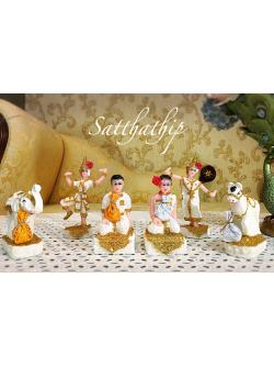 ตุ๊กตาบริวารชายหญิง - ตุ๊กตานางรำ - ตุ๊กตาช้างม้า