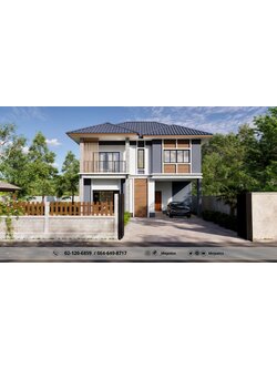 แบบบ้านสองชั้น สไตล์คอนเทมโพรารี่ ดีไซน์เรียบหรู ดูทันสมัย