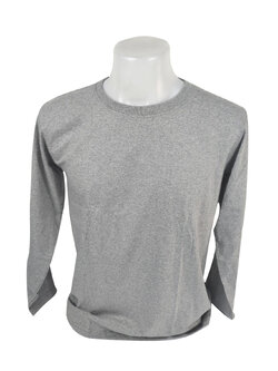 เสื้อยืดคอกลม แขนยาว สีเทาท็อปดราย ปลายแขนปล่อย