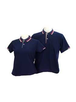 เสื้อโปโลสีน้ำเงินกรมท่า แขนจั๊มครึ่ง ราคาส่ง 3 ตัวขึ้นไป