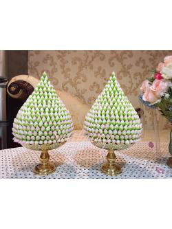 พานพุ่มดอกบัวประดิษฐ์ [7 นิ้ว 5,000 บาท/คู่]