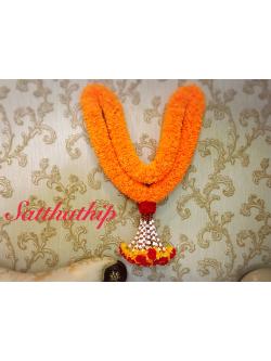 พวงมาลัยผ้า - พวงมาลัยดอกดาวเรือง ประดิษฐ์ - พวงมาลัยถวายศาลพระภูมิ - Fabric Garland